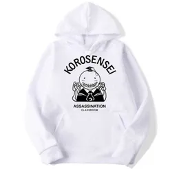 Męskie bluzy bluzy zabójstwo w klasie Korosensei Anime Hoodies Mężczyźni i kobiety Autumn Casual Pullover Blue Hoodie Modne bluzy 201