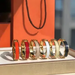 Lüks Tasarımcı Klasik 12mm genişliğinde bilezik 18K altın moda çift manşet kadınlar ve erkekler için gümüş yüksek kaliteli 316L titanyum çelik bilezik takı