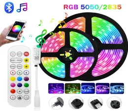 30M Bluetooth Musica RGB Led Strisce luminose 12V Nastro flessibile 2835 5M 10M 15M 20M Nastro Holiday Luces Lampade a LED con adattatore9076630