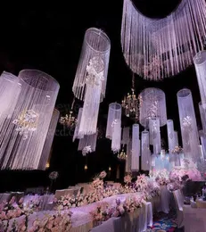 Anello per appendere la ruota panoramica della decorazione del soffitto di design di lusso con la linea cadente della ghirlanda del cerchio della tenda per la decorazione della festa nuziale Puntelli4849016