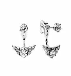 Princess Crown Pendant Stud Earrings Authentic 925 Sterling Sivler CZ Diamond Womens Wedding Designer smycken med originalbox FO7167013