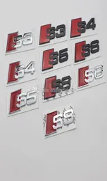 شارات السيارة بالجملة ملصقات Auto Metal 3D Car Emblems Chrome Stadges Pumper Stickers Black Spill S4 S5 S6 S7 S8 لتصميم السيارات 99974014