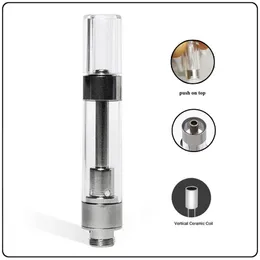 G5 Atomizer 프레스 푸시 푸시 M6T vape 카트리지를 누르십시오. 마우스 피스 세라믹 플라스틱 0.8ml 1.0ml Clear 510 스레드 빈 카트를 폼에 포장하십시오.