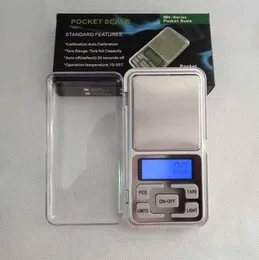 Mini Digital Digital Dival Diamonder Jewelry Balance Gocket Gram Gram Scales with Retail Box 500G01G 200G001G4350124