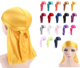 Men039s Silky Durags Bandanna Turban hat Wigs Doo Men Satin Durag Biker Headwear Headband Hair Accessories Extra Long Tail DuR9257296