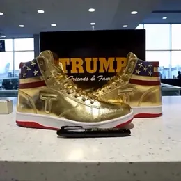 2024 Neue Trump-Schuhe, Basketball-Sneaker, niemals aufgeben, Freizeitschuhe, Tennis, Damen, flach, Luxus-Designer, heiße Trumpf-Gold-Herren-Lauf-Sportschuhe, Trainer-Schuh-Geschenk mit Box