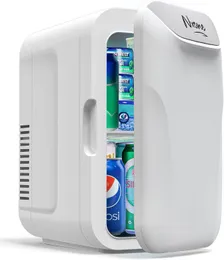  Nxone beyaz mini buzdolabı, 8 kutu/ 6 litre küçük buzdolabı, 110VAC/ 12V DC taşınabilir termoelektrik soğutucu ve daha sıcak dondurucu cilt bakım masası küçük küçük buzdolabı