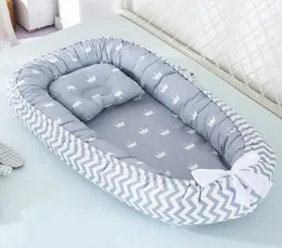 8853cm Baby Nest Bed with Pillow Portable Crib Travel Bed Infant Toddler Cotton Cradle for Newborn Baby Bed Bassinet Bumper LJ2003208546