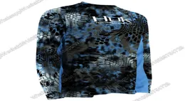 Huk الصيد ارتداء الأزرق upf 50 UV قميص الصيد المخصص الأكمام الطويلة سترة الصيف فستان القابل للتنفس Camisa Pesca Jersey Scales 228871091