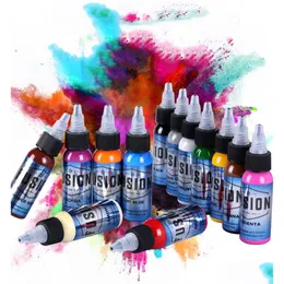 Tattoo Inks 16 Color Set Professional Tattoo Ink Body Art Paint Permanent Makeup Tatoo Eyebrow Pigment Kit Supply Drop Delivery Health Dhzbd