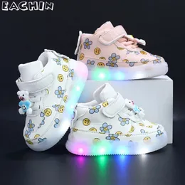 Każde dzieci oświetlone trampki Dziewczęta Wiosna jesienna buty do chodzenia chłopców Sport Sport Running Sneaker Kids Casual Flats 240223