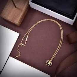 Fashion Designer Necklace Black Diamond Gold Necklaces For Womens Pendant Neck Lace Luxury Jewelry Wedding Gift Collier