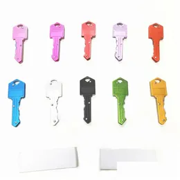 Schlüsselanhänger Lanyards 10 Farben Mini-Klappmesser Schlüsselanhänger Outdoor-Gadgets Schlüsselform Tasche Obstmesser Mtifunktionale Werkzeugkette Säbel Otgkm