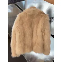 Haining coat för kvinnor på vintern 2024, fashionabla mångsidig och utländsk stil, liten staturimitation Fox Fur Top 908975
