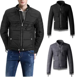 Jaqueta masculina acolchoada de algodão Uomo Italia Giacca Slim Fit BlackGray estilo curto agasalhos chaqueta de hombre1480836