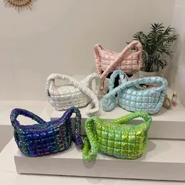 Omuz çantaları kadın çanta pilili kabarcıklar bayan tote kapitone crossbody