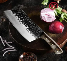 سكين جزار 7 بوصة يدوية مزورة من السكاكين الساطور عالية الكربون الصلب حاد كامل لحوم تانغ تقطيع Grandsgarp3050380