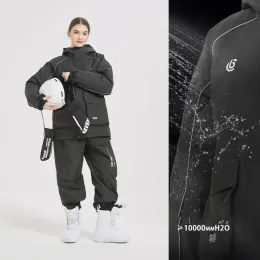 Botas novo homem e mulher neve wear à prova dwaterproof água conjunto de terno de esqui snowboard roupas ao ar livre trajes à prova dwaterproof água jaquetas de inverno calças