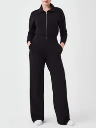 Kvinnors tvåbitar byxor Jumpsuit Kvinnor overruder mode streetwear hopp kostymer 2024 höst vinterkläder avslappnad jogger playsuits fasta