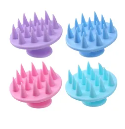 Ponta pontiaguda silicone couro cabeludo massagem pente shampoo cabeça acuponto terapia cuidados de saúde escova de lavagem de cabelo3901021