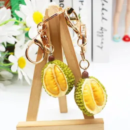 Keychains Simulation of Fruit Durian Keychain Malaysia Thailand Specialitet King Pendant Creative Ornaments