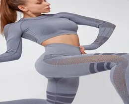 Hollow Out Designer Womens Yoga Suit Long Sleeve Zipper Sportwear Tracksuit Tracksuits Fitness Jumpsuit Sport Clothes Outfit8646354