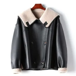 2024 Spring och Autumn New Ecological Leather Women's Inner Wool Particle Casual Fur Coat 891058