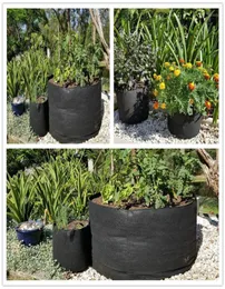 Planters POTS 357121517203034 Gallon Rund tygväxtpåse rotbehållare med handtag svart odling väska luftning1682530