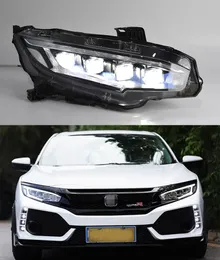 Honda Civic için LED Kafa Lambası Gündüz Çalışan Işık 2016-2021 X G10 Turn Sinyal Far Projetor Lens Araç Çift Kirişler