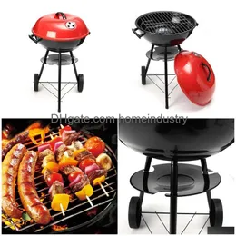 Bbq Grills Trolley 17 Metal Charcoal Bbq Grill Pit Outdoor Cam Cooker Garden Barbecue Tools Accessories Cooking Kitchen 210724 Drop De Dhlo7