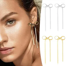 Backs Earrings Long Chain Bow Dangle Drop Tassel Rrings Ribbon Fringe Waterfall Dangling Wedding Prom Fashion Jewelry For Women Girls M6e1