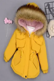 Childrens039 jacket for Girls Denim Fur Warm Children039s winter Baby girl039s cotton clothes baby039s Thick padded To4004105