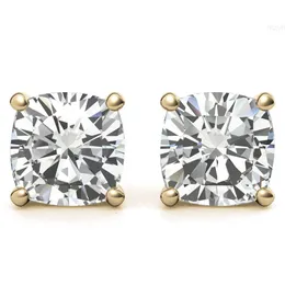 925 스털링 실버 VVS 쿠션 다이아몬드 스터드 이어링 인증 된 Moissanite Earrings Men