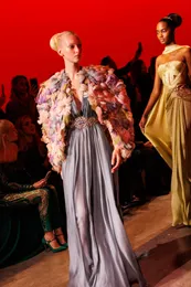 2024 Elie Saab Evening Dress Women Suit 2 Piease Flower Płaszcz V-Neck Abic Aso Ebi Ebi Paris Fashion Week Green Dress Fashion