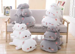 Soft Big Eye Dog Stuffed Plush Animals White Gray Cute Dogs Size 35-50-65cm Kids Sleeping Pillow Toy 240307