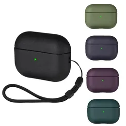 För AirPods Pro 2 Case Cover TPU Leather Texture Full-Body Protective Case Cover med Lanyard för AirPods 1: a/2nd/3: e och AirPods Pro Generation