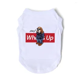 Dog Apparel Fashion What's Up Singlet Bear Summer Small Medium Puppy Chihuahua Yorkie Frenchie Pet Tshirt Clothes Vest