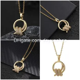 Pendant Necklaces Tlris Endant Necklaces Knot T Valley Family Ailing Same Necklacetwisted Rope With Diamond Pendant Necklace For Women Dhfy2