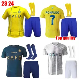 23 24 nuovi kit da calcio per bambini Al Nassr FC Ronaldo maglie da calcio 2023 2024 CR7 Gonzalo Martinez Talisca Ghislain Konan Vincent Aboubakar maglia da calcio da uomo Al-Nassr FC