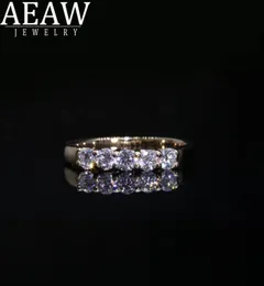 AEAW 14K białe złoto 01ct 3mm Całkowicie 05ctw DF Ciągły Cut Embagmentalding MOISSANITE LAB LAB DIMENT Band Pierścień dla Women5185476