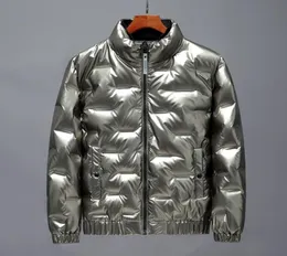 Men039s Down Parkas White Duck Men mode svart silver guld glansig tjock vinter huva puffer jacka vattentätt manlig varm rock7289874