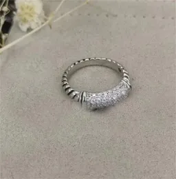 Anéis de ouro banhados a ouro torcidos para mulheres anéis de designer de moda luxo dy bague dia dos namorados dia das mães anel de casamento apresenta romântico zh144 E4