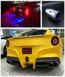 Car Universal Modification 1 xステンレスカーボン繊維25039039青色のLEDカーエキゾーストポートマフラーフィットすべてのCARS3261329