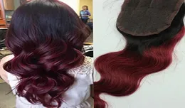 Onda do corpo virgem brasileiro cabelo humano 35x4 fechamento do laço para preto feminino parte cor 1b99j fechamento do laço cabelo humano extension8580600