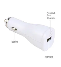 Adaptive Fast Car Adapter for Cellphone Chargers 15W 9V167A 5V2A White Black 100pcslot6198632
