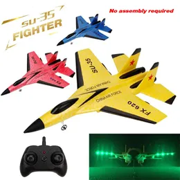 RC Plane SU35 2.4G With LED Lights Aircraft Remote Control Flying Model Glider Airplane F22 FX820 FX620 FX622 A380 EPP Foam Toys 240219