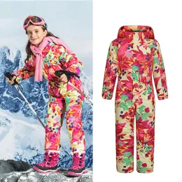 Poles Kids Winter Overalls Cotton Padded Baby Snow Suits Boy Girl Waterproof Windproof Children Snowsuit Skisuite One Piece Ski Suit