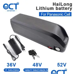 배터리 Hailong Downtube e-bike 배터리 박스 1500W Batterie Li-ion Panasonic 48V 전기 자전거 BMS 40A BBS02 드롭 배달 전기 DHGCX