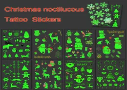 Christmas Glow Temporary Tattoo Sticker Elk Snowman Waterproof Luminous Sticker Glowing In The Dark Sticker Party Decoration DBC V8700080