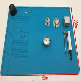 Tappetino da lavoro per riparazione orologi da 35 cm x 23 cm Tappetino antiscivolo resistente al calore Strumento per orologio per orologiaio353N